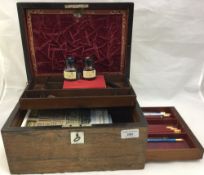 A Victorian rosewood travelling box