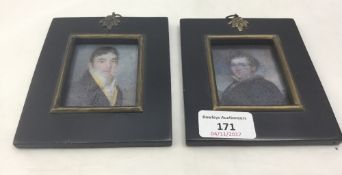 A pair of framed miniatures