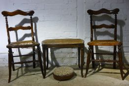 Two caned chairs,
