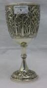 An Indian silver cup