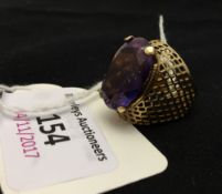 A 9 ct gold amethyst ring