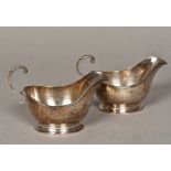 A pair of silver sauce boats, hallmarked Birmingham 1932,