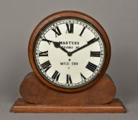 A mahogany cased fusee table clock The white dial with Roman numerals inscribed MASTERS, GLOBE RD,