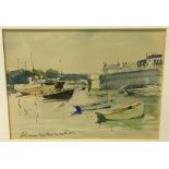 RENE LE FORESTIER (1903-1972) French (AR) Harbour Scene Watercolour Signed,