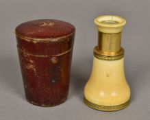 A 19th century ivory clad monocular pocket eye glass by Dollond of London Housed in its original