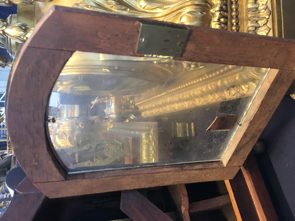 An early 19th century mahogany bracket clock Of stepped architectural form with gilt metal mounts, - Bild 6 aus 11