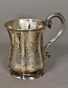 A Victorian silver Christening mug, hallmarked Sheffield 1886, maker's mark of HE & Co.