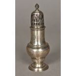 A George III silver sugar sifter, hallmarked London 1776 With pierced lid and interior sifter,