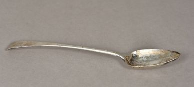 An early silver Old English pattern stuffing spoon, marks indistinct Of typical form,