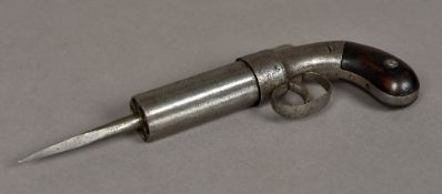 An Allen Thurber & Co of Worcester six shot pepperbox percussion pistol The stamped barrel with