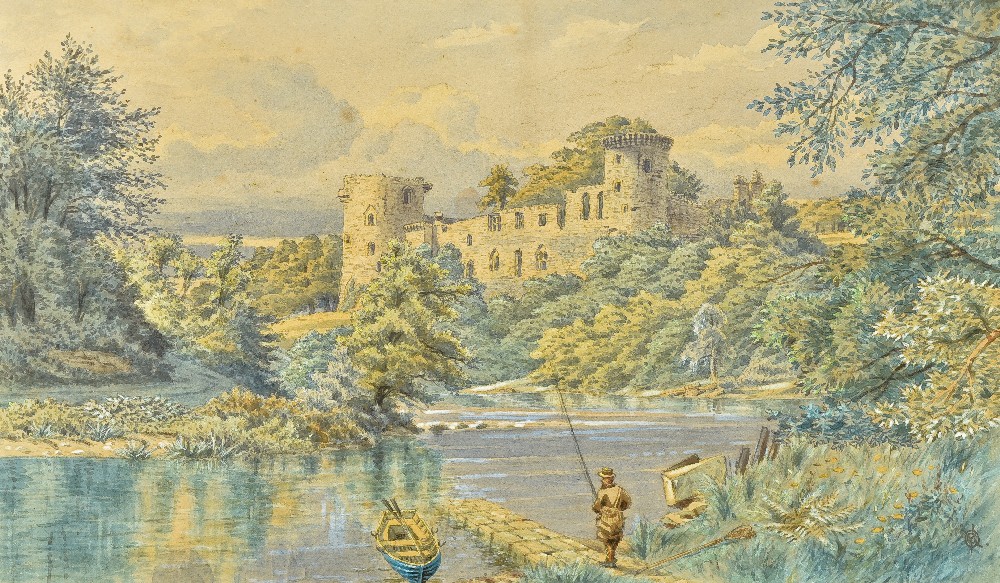 MAJOR GENERAL C H OWEN (20th century) British Bothwell Castle on the Clyde Watercolour Signed with