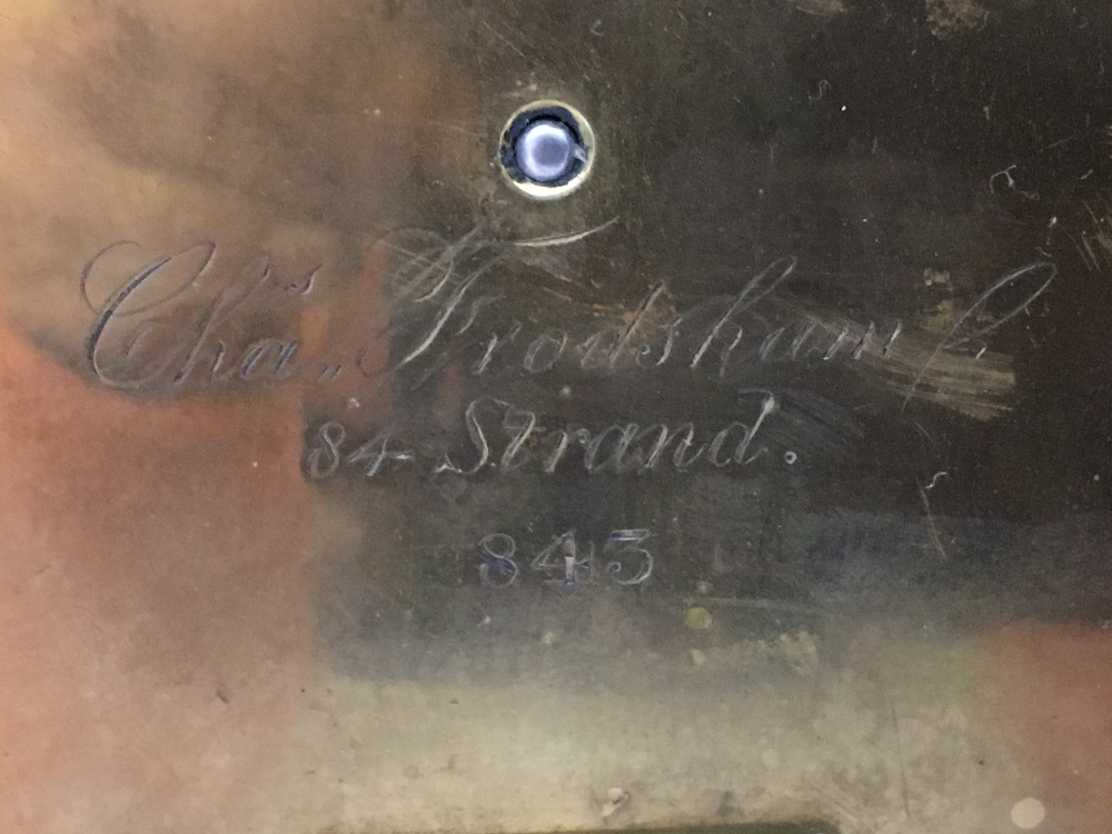 A Victorian oak cased bracket clock The white dial with Roman numerals inscribed Arnold 8? Strand, - Bild 9 aus 13