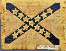 An American Civil War flag for the 8th Virginia Volunteer Infantry Regiment With white stars and a