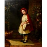 JOHN TALBOT ADAMS (19th/20th century) British Little Red Riding Hood Oil on canvas Inscribed to
