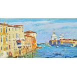 RUSSIAN SCHOOL (20th century) Grand Canal, Venice Oil on board Signed 39 x 21 cm,