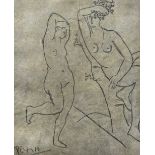 Attributed to PABLO PICASSO (1881-1973) Spanish (AR) - WITHDRAWN Deux Femmes Dans Le Paysage Pencil