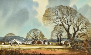 JAMES A HURLEY (20th century) (AR) Autumnal Landscape, probably Lancashire Watercolour Signed 48.