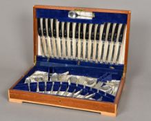 An Elizabeth II canteen of silver cutlery, hallmarked for Sheffield 1958,