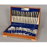 An Elizabeth II canteen of silver cutlery, hallmarked for Sheffield 1958,