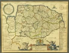 RICHARD BLOME (1641-1705) English A Mapp of the Country of Norfolck Hand coloured engraving 32.