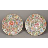 A pair of Chinese Guangxu porcelain cabinet plates Finely painted with millefiore,