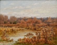 HARRY ALLCHIN (1849-1907) American On the Ramshorn Creek, North America Oil on canvas Signed,