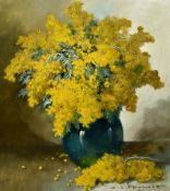 HENRI JOSEPH PAUWELS (1903-1983) Belgian (AR) Floral Still Life Oil on canvas Signed 63.5 x 73.