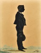 T PIGIS (19th century) British Two 19th century Silhouette Portraits of Boys in Naval Uniform,