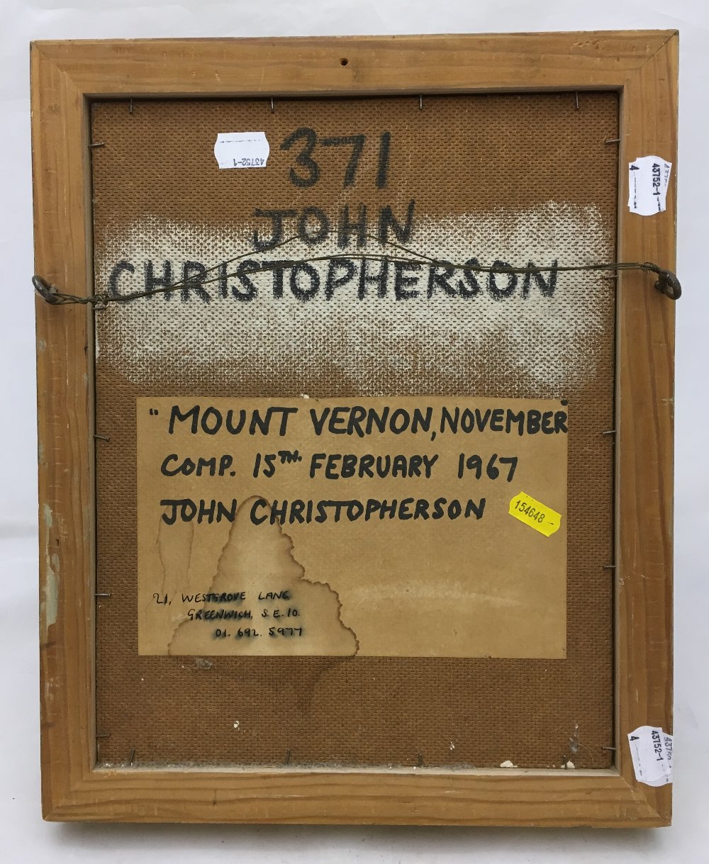 JOHN CHRISTOPHERSON (1920-1996) British (AR) Mount Vernon, - Image 4 of 4