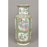A 19th century Canton famille rose vase Decorated in the round with figural and bird and insect