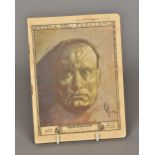 An Italian notebook titled Storia del Fascismo and printed with a portrait of Benito Mussolini