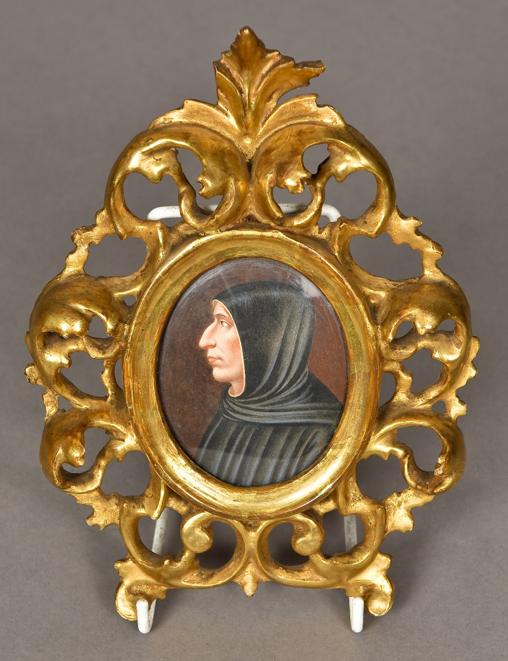 A 19th century miniature portrait of the Italian Dominican preacher Girolamo Savonarolla