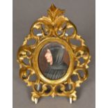 A 19th century miniature portrait of the Italian Dominican preacher Girolamo Savonarolla