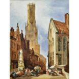 ENGLISH SCHOOL (19th/20th century) Northern French or Belgian Town Scenes Watercolours 15.