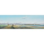 CHRISTINE SLADE (born 1943) British (AR) Snow Clouds Building Over Felixstowe Ferry Pastels Signed,