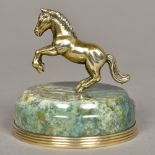 A Russian silver gilt and green hardstone paperweight,