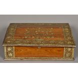 An 18th century Indian Vizagapatam ivory inlaid writing slope The hinged sloping top inlaid with