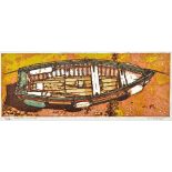 H JOHN JACKSON (born 1938) British (AR) Harbour-Low Tide Artist's proof lino print Signed,