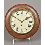 A walnut cased fusee wall clock The 7 6/8th inch white painted dial with Roman numerals,