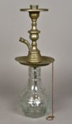 An Eastern plated and cut glass hookah Of typical form. 48 cm high.