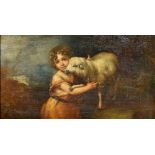 After the Original Girl With Sheep Oil on canvas laid down Indistinctly signed and dated 1809 39.