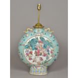 A Chinese porcelain moon flask Of typical form,