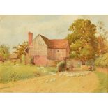 FREDERICK STRATTON (1870-1960) British (AR) A Sussex Cottage Watercolour Signed 29 x 21.