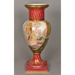 A Royal Vienna porcelain vase Decorated with promenading figures before a chateau opposing figures
