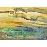 GERARD DUREAUX (1940-2014) French (AR) Nuages et Plaine Watercolour and pastel Signed 27 x 20 cm,