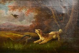 PHILIP REINAGLE (1749-1833) British Huntsmen and His Gun Dog Targetting Woodcock Oil on