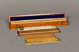 A Victorian ivory backed thermometer Together with a collection of various ivory and boxwood rules,