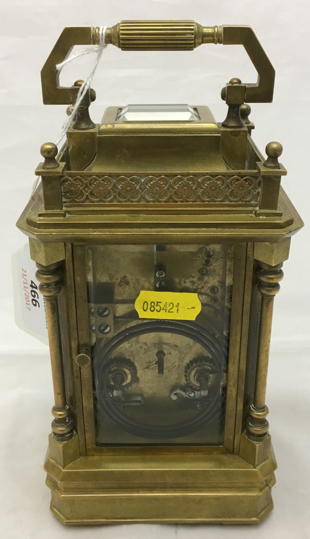 A bronze cased repeating carriage clock retailed by Bailey Banks & Biddle The signed dial with - Bild 4 aus 9