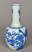 A Chinese blue and white porcelain vase Decorated with floral sprays interspersed with bats and a