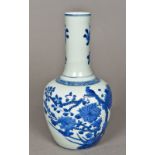 A Chinese blue and white porcelain vase Decorated with floral sprays interspersed with bats and a